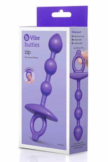b-Vibe ZIP Silicone Intimate Beads - Flexible, Waterproof, 15 cm