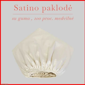 Satino paklodė su guma - 140x200+20cm.