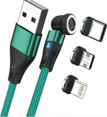 Kabelis USB Realpower USB-A - USB-A 1 m Žalias (439636)