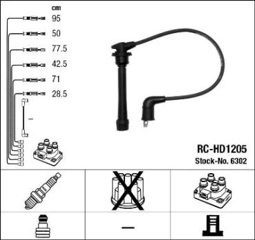 Uždegimo laido komplektas NGK 6302