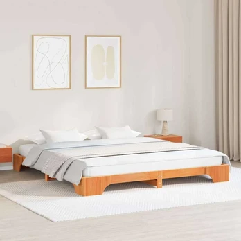 lovos rėmas Vaškuota ruda Kieta mediena 200 x 200 cm
