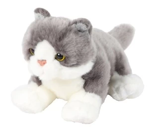 Pliušinis žaislas Beppe Cat, baltas/pilkas, 30 cm