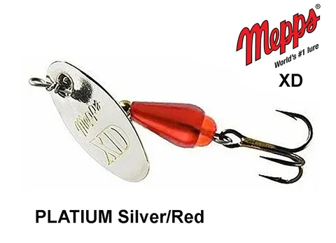 Blizgė Mepps XD PLATIUM Silver/Red 5 g