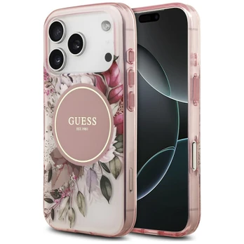 Case Guess IML Flower & Tonal Circle MagSafe for iPhone 18 Pro Max / 17 Pro Max pink