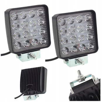 Led darbo lempa 16x led stačiakampė stora konstrukcija prožektorius