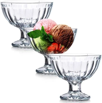 Stikliniai ledų puodeliai 180 ml 3 vnt.