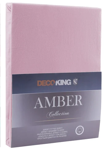 Jersey paklodė su guma Decoking AMBER Lilac, 90x200 cm