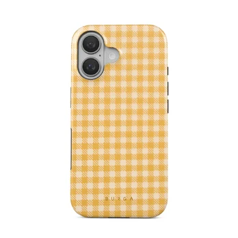 Tuscan Sun - Yellow Plaid iPhone 16 Case, Tough (MagSafe) / N/A