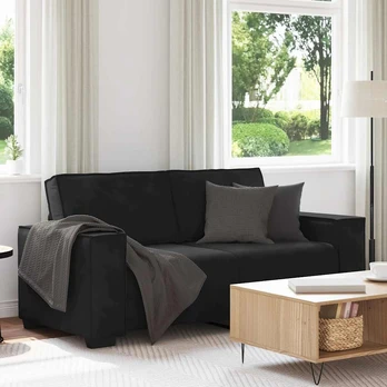 Dvivietė sofa, juoda, 180x78x84 cm, aksominė
