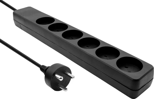 ProXtend Danish IT Power Strip 6-way 6 gniazd 5 m juoda