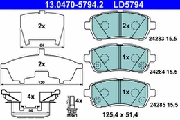 ATE 13.0470-5794.2 Brake pad set