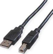 USB kabelis Roline USB-A - USB-B 0,8 m juodas (11.44.8808)