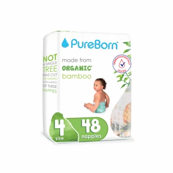 PUREBORN sauskelnės, 4 dydis, 7-12kg, 48 vnt.