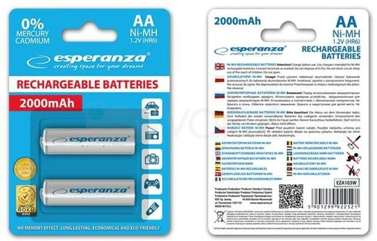 Esperanza Akumuliatorius balta AA / R6 2000mAh 2 vnt.
