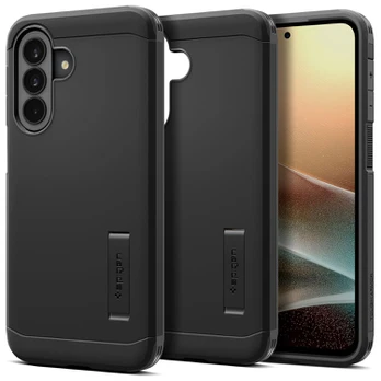 Juodas dėklas Samsung Galaxy A37 5G telefonui "Spigen Tough Armor"