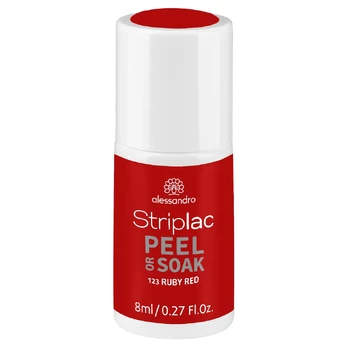 Alessandro STRIPLAC PEEL OR SOAK nagų lakas RUBY RED 8 ml