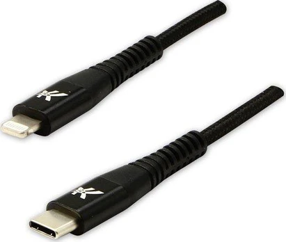 USB laidas Logotipas USB-C - Lightning 1 m Juodas