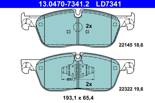 ATE 13.0470-7341.2 Brake pad set