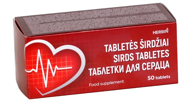 Herbin tabletės širdžiai ir kraujotakai, 50 tablečių