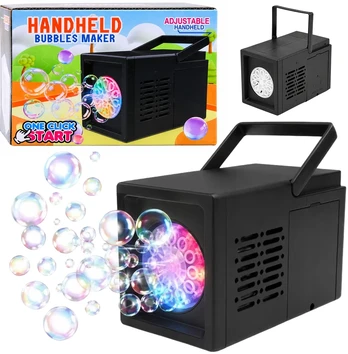 Lean Toys Portable 10-Hole Bubble Machine – Juodas