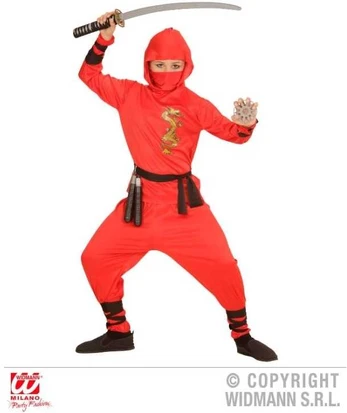 Widmann Raudona Dragon Ninja kostume
