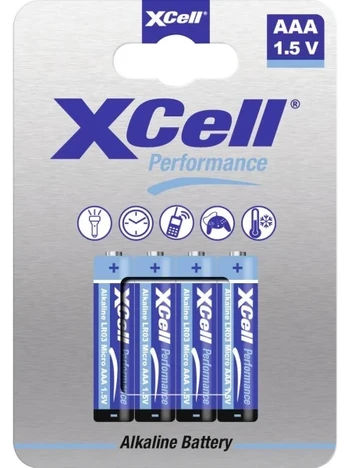 XCell baterijos, šarminės, LR03, mikro AAA, 4 vnt.