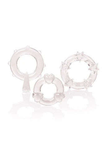 Magic C-Rings Set 3pcs TPR Stretchy Rings with Textured Surface
