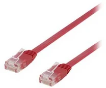 DELTACO - Patchkabel - RJ-45 (han) til RJ-45 (han) - 7 m - UTP - CAT 6 - formet, flad - rød