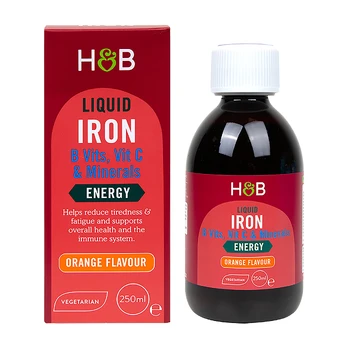 HOLLAND & BARRETT IRON B VITS, VIT C & MINERALS maisto papildas, 250 ml