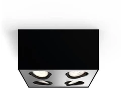 Philips WarmGlow LED viršutinio montavimo prožektorius, 4 šviesos, 18 W, 2700 K, juodas
