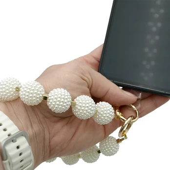 Perlinių karoliukų dirželis telefonui ant riešo, 18 cm