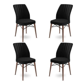 Kėdės rinkinys (4 vienetai) Flex - Black, Brown
