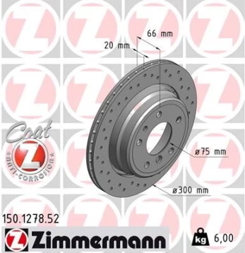 Stabdžių diskas ZIMMERMANN 150.1278.52