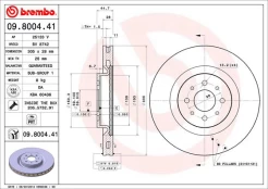 Stabdžių diskas BREMBO 09.8004.41 kaina