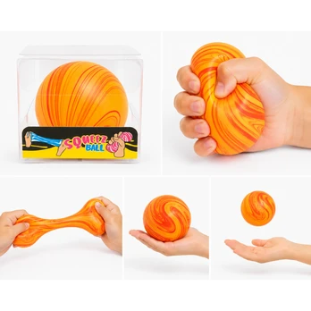 Antistresinis squishy rutulys, minkštas sensorinis žaislas nerimui nuraminti - orandžinis
