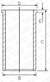 GOETZE 14-022110-00 Cylinder liner kaina