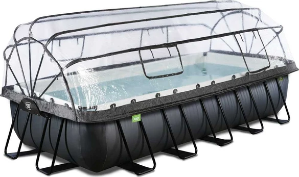 EXIT Juodas Leather pool 540x250x100cm with sand filter pump and dome - juodas