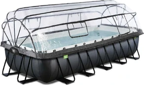 EXIT Juodas Leather pool 540x250x100cm with sand filter pump and dome - juodas kaina