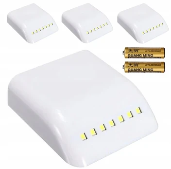 4x Led lemputė spintelėms stalčiui su jutikliu, balta