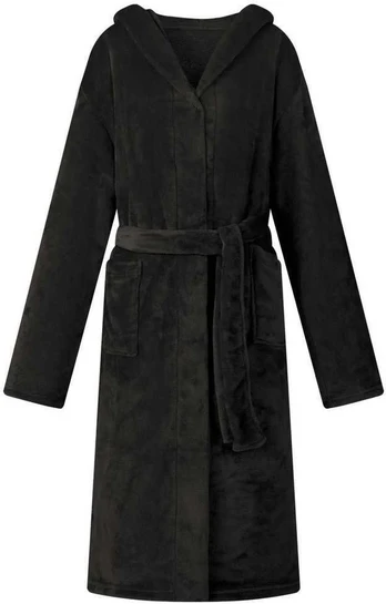 Chalatą su kapucė Juoda xl Flanelė