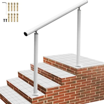 Lauko laiptų turėklai baltos spalvos