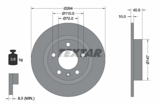 TEXTAR 92186403 Brake Disc