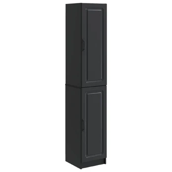 Spintelė 2 pcs Juoda Apdirbta mediena