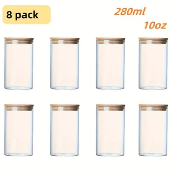 stikliniai indeliai, 280 ml, 8vnt/280ml/10oz stiklinis sandarus indelis