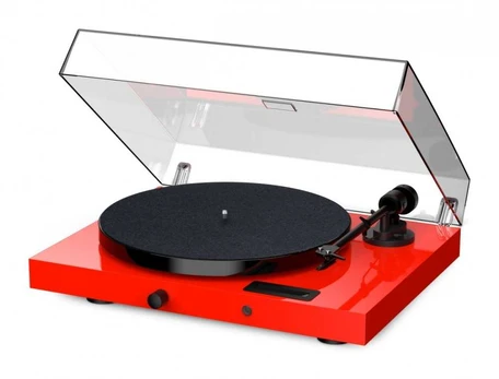 Pro-Ject JukeBox E1 + piano OM5e Gramofonas, System all-in-one / Plug and Play su Bluetooth, raudona