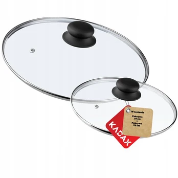 Rinkinys 2 stiklinių dangtelių (20 ir 28 cm) puodams ir keptuvėms