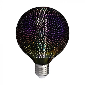 4W LED 3D lemputė, G125, E27, 3000K