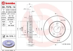Stabdžių diskas BREMBO 09.7376.11 kaina