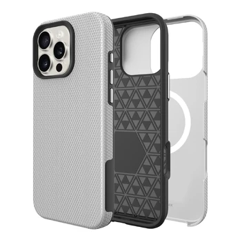 Dėklas Perfectionists Triangle Mag Case Apple iPhone 14 Pro sidabrinis