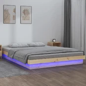 Lova Lovos rėmas su LED, 160x200cm, medienos masyvas kaina